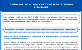 Orientaciones para el indicador Formulación de objetivos