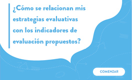 ¿Cómo se relacionan mis estrategias evaluativas con los indicadores de evaluación propuestos?